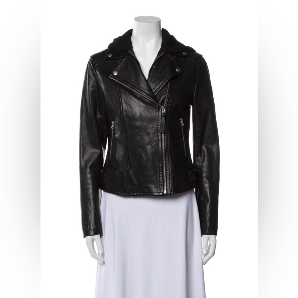 Like new Mackage Black Leather Biker Jacket